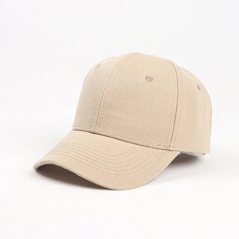 Cheap Basic Solid Color Velcro Baseball Cap 20 SKU 19 深卡其色