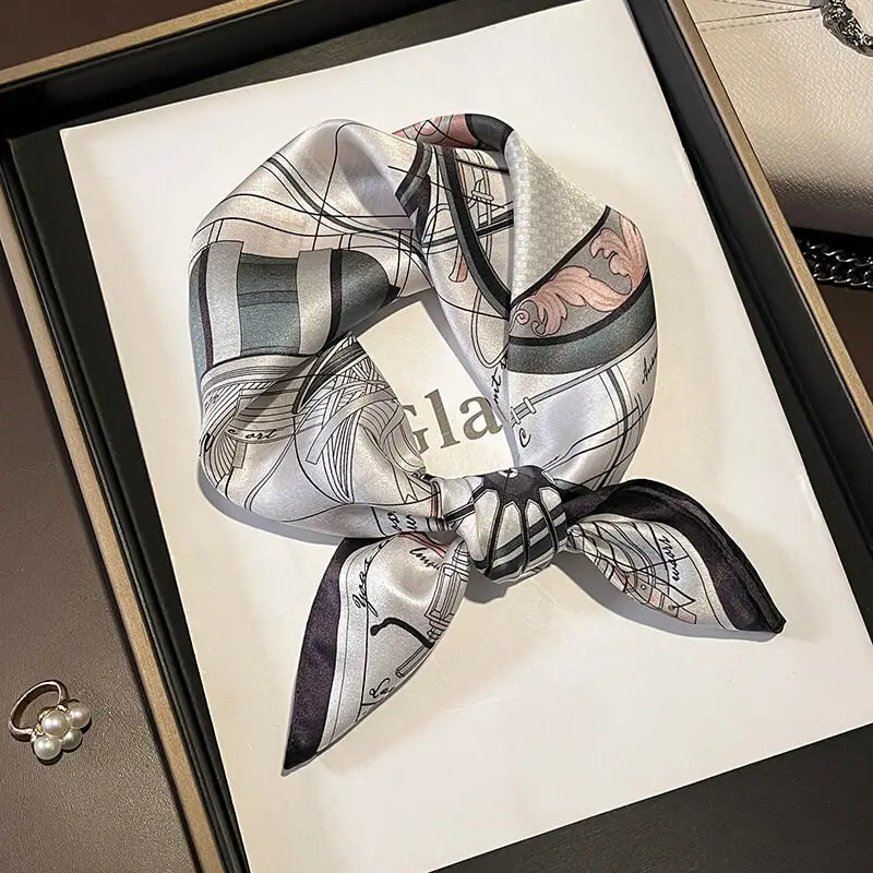 Fashionable Natural Silk Scarf 53 x 53 cm 99 SKU 49 15226 银白