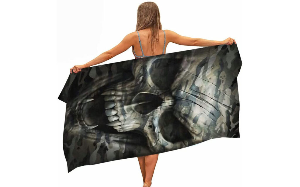 Skull 3D Rectangle Beach Towel