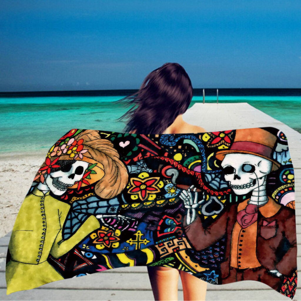 Skull Rectangle Beach Towel 8
