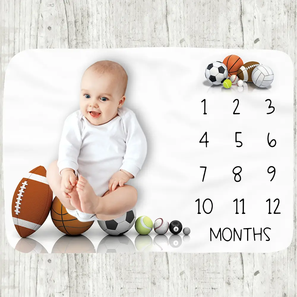 Sports Ball Baby Milestone Blanket 4