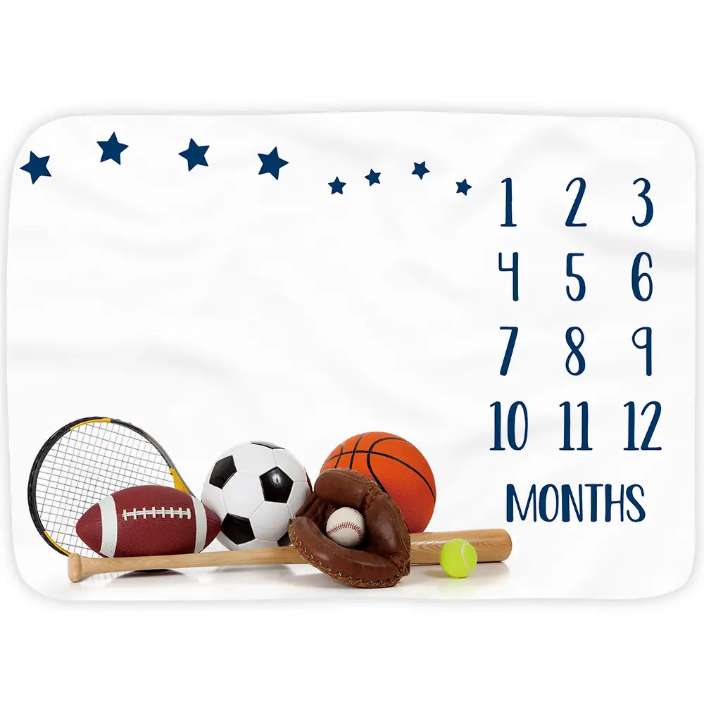 Sports Ball Baby Milestone Blanket 5