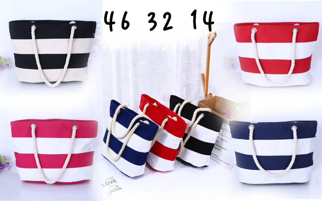 Stripe Block Beach Canvas Bag 1 Stripe-Block-Beach-Canvas-Bag