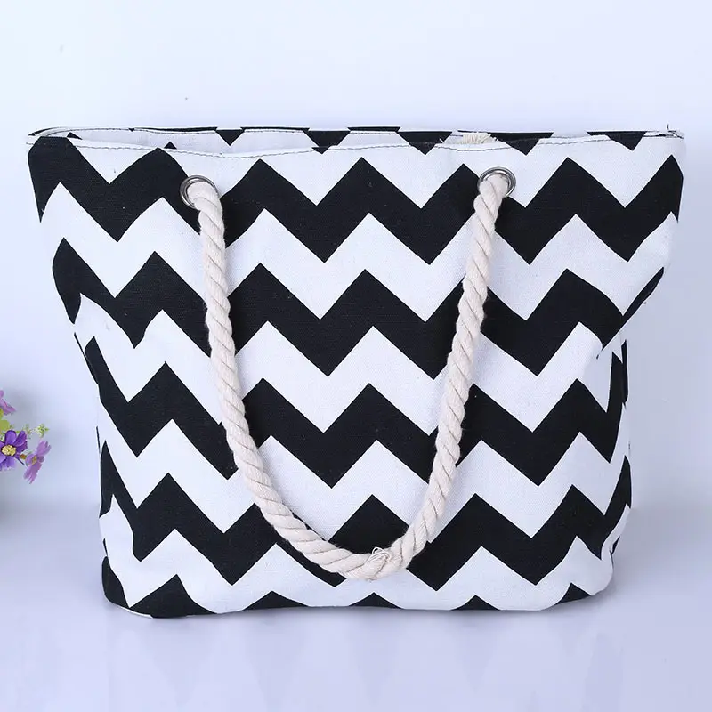 Stripe Block Beach Canvas Bag 13 Stripe Block Beach Canvas Bag 2 1
