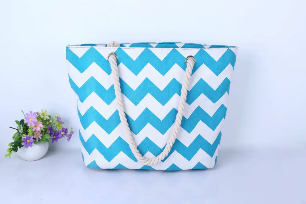 Stripe Block Beach Canvas Bag 19 Stripe Wave Block Beach Canvas Bag 13