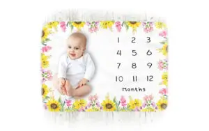 Sunflowers Baby Milestone Blanket