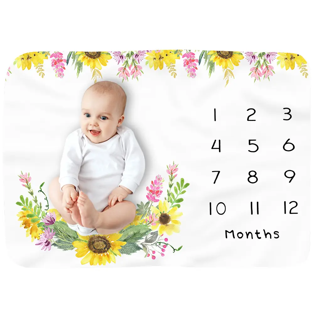 Sunflowers Baby Milestone Blanket 5