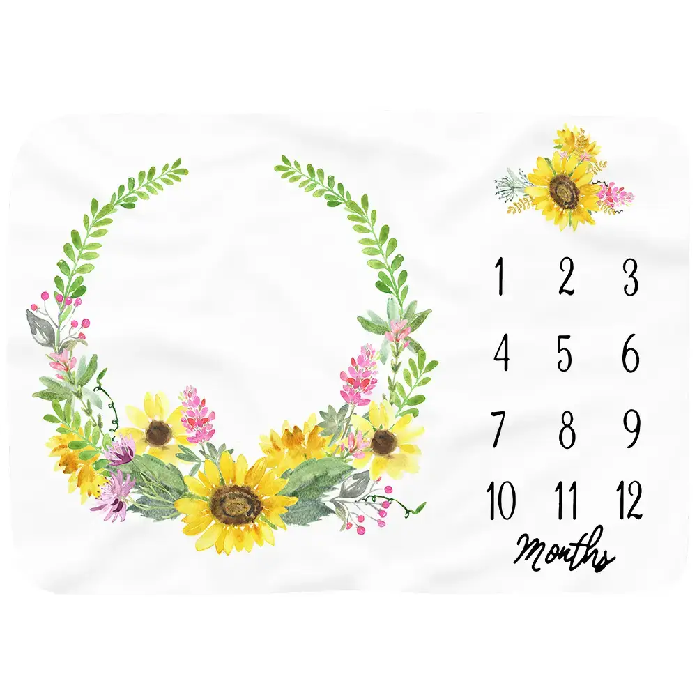 Sunflowers Baby Milestone Blanket 6