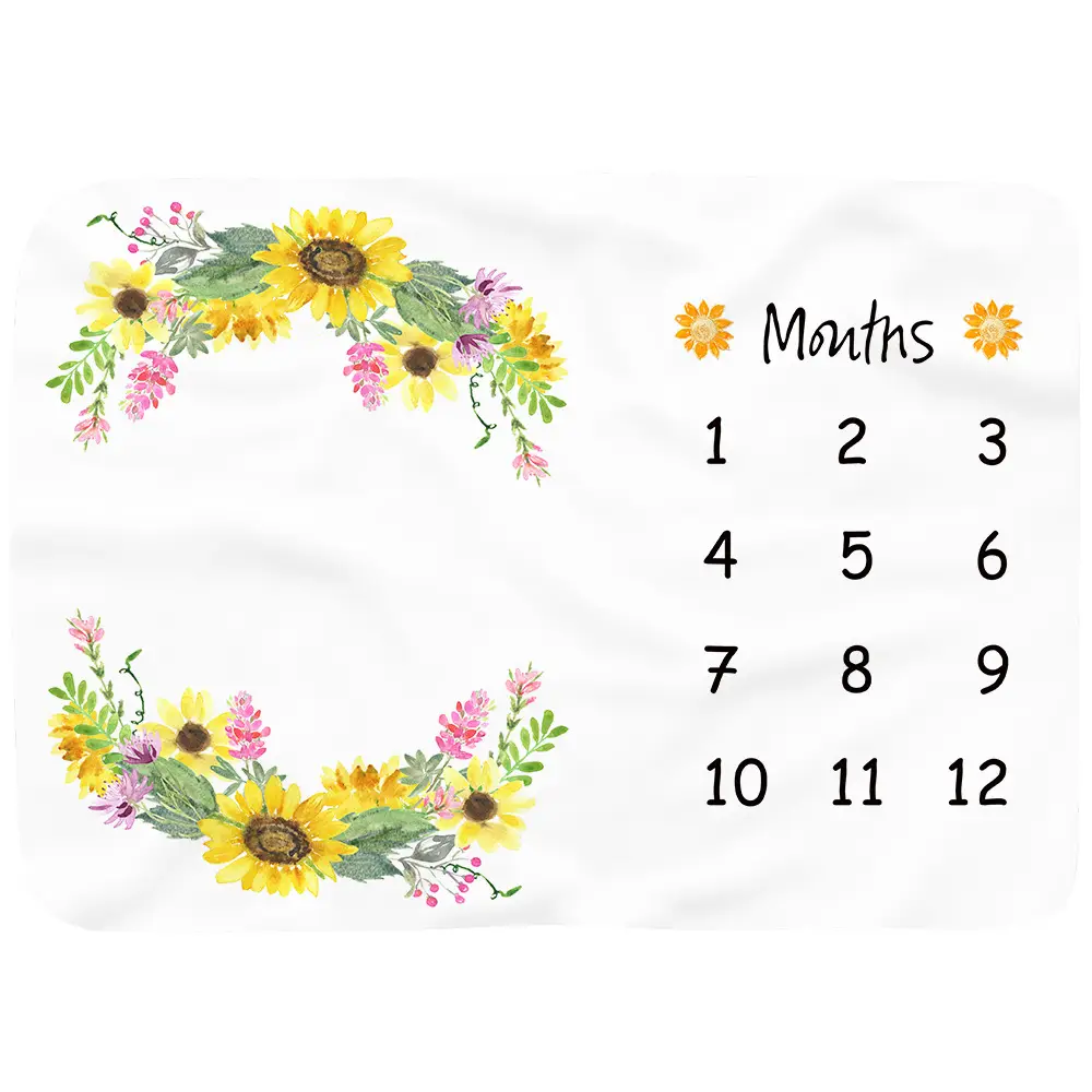 Sunflowers Baby Milestone Blanket 7
