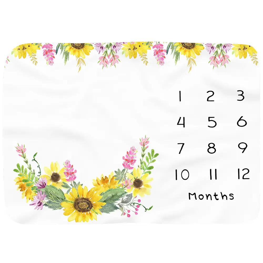 Sunflowers Baby Milestone Blanket 9
