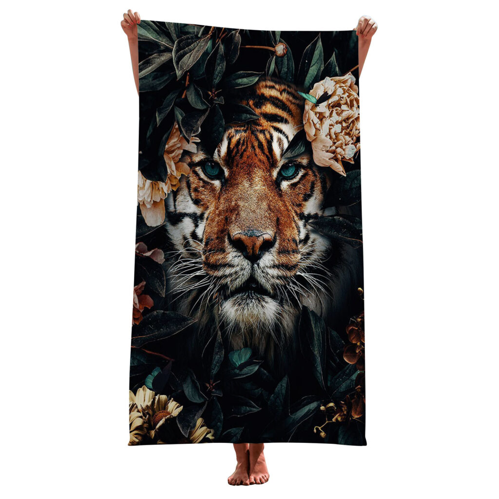 Tiger Wolf Elephant Animal Beach Towel 10