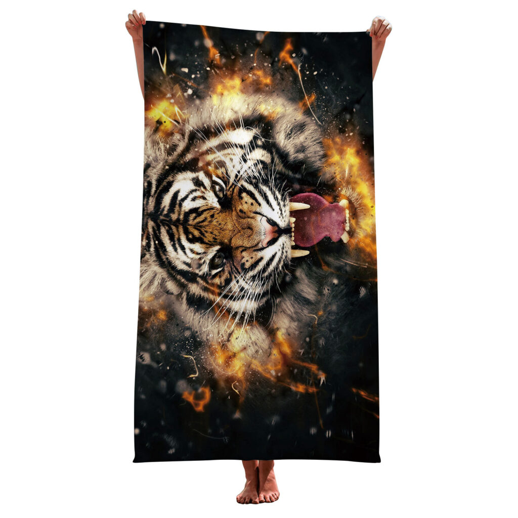 Tiger Wolf Elephant Animal Beach Towel 13