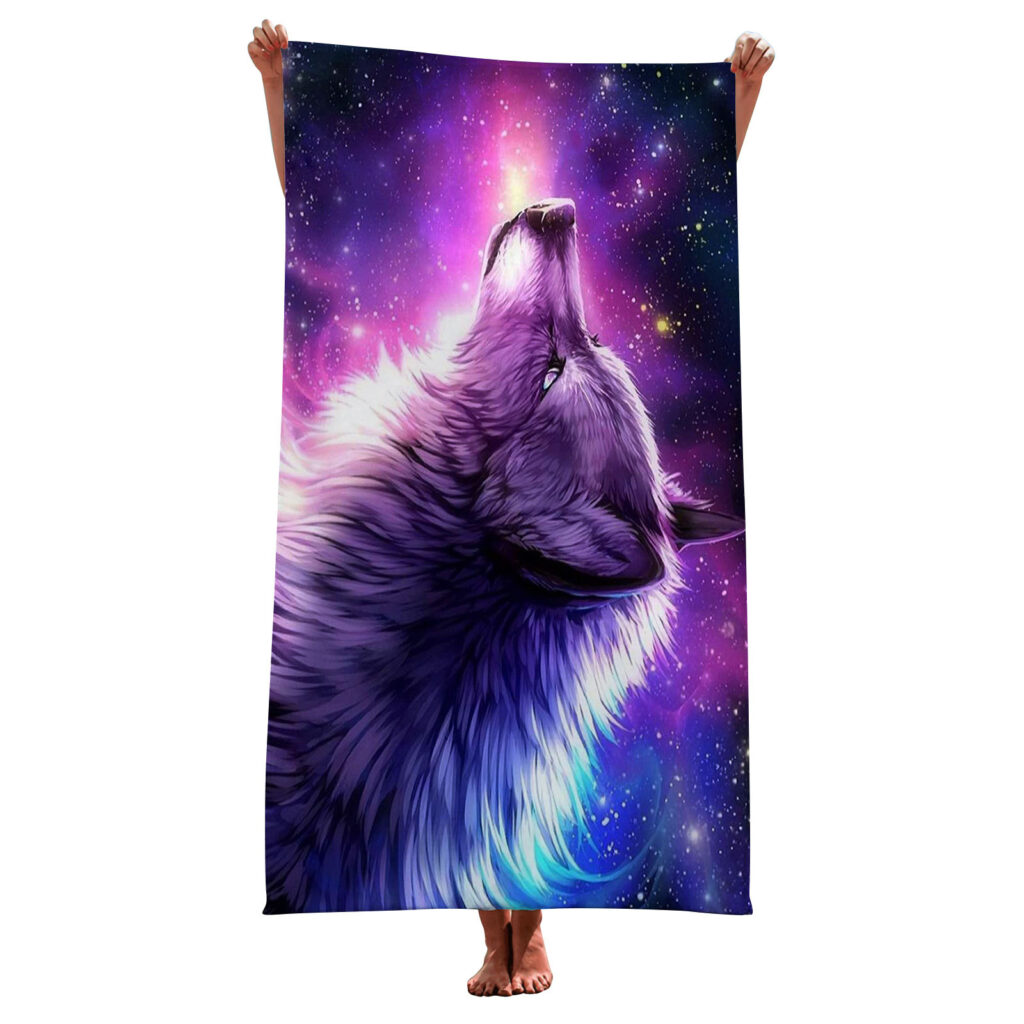Tiger Wolf Elephant Animal Beach Towel 4