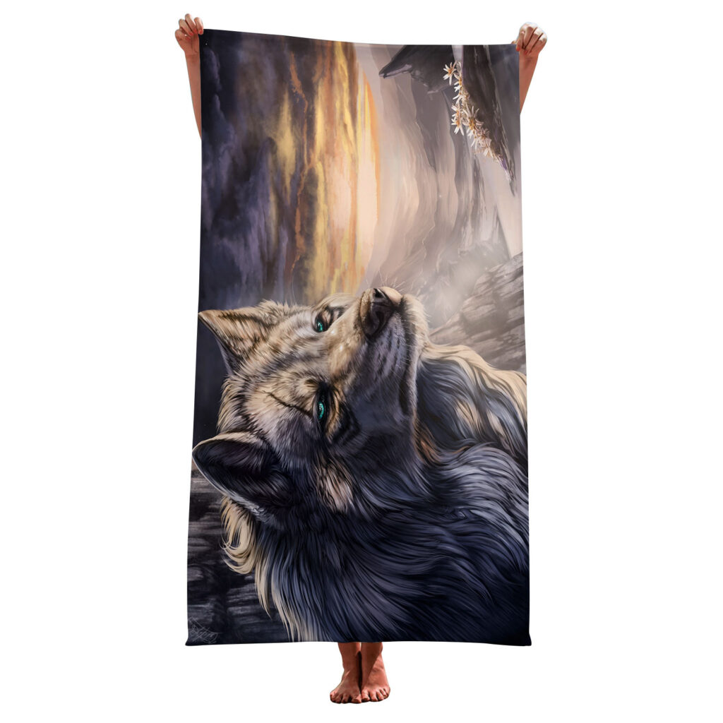 Tiger Wolf Elephant Animal Beach Towel 5