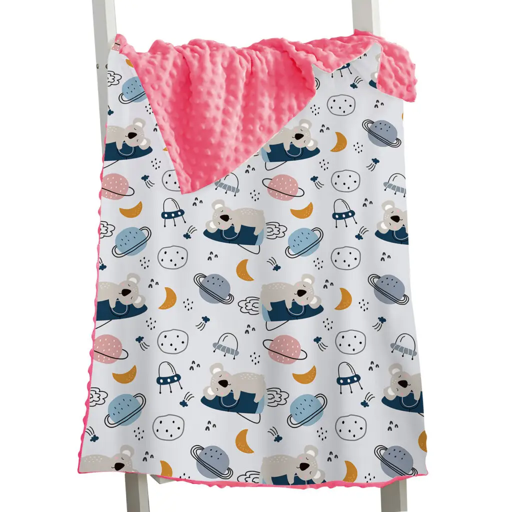 Toddler Horse Bear Cartoon Minky Blanket 18