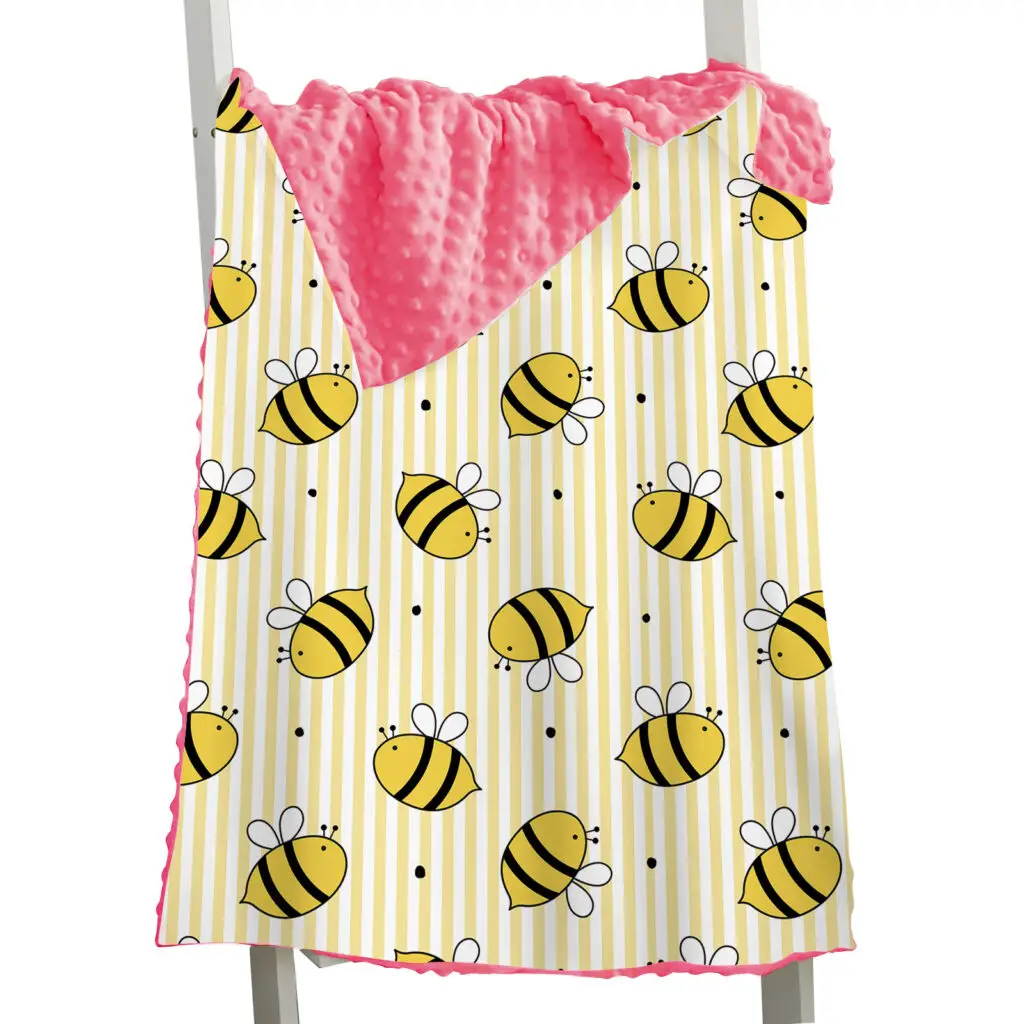 Toddler Horse Bear Cartoon Minky Blanket 20