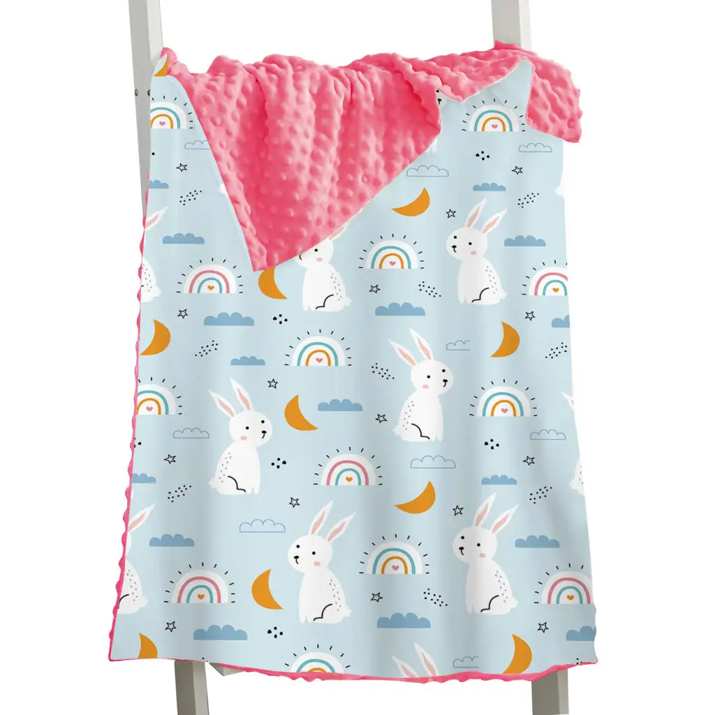 Toddler Horse Bear Cartoon Minky Blanket 6