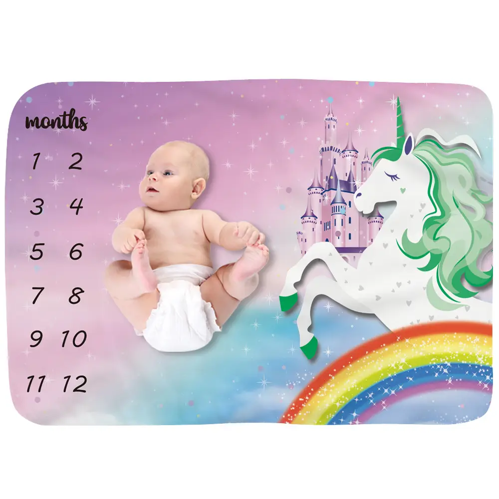 Unicorn Baby Milestone Blanket 1