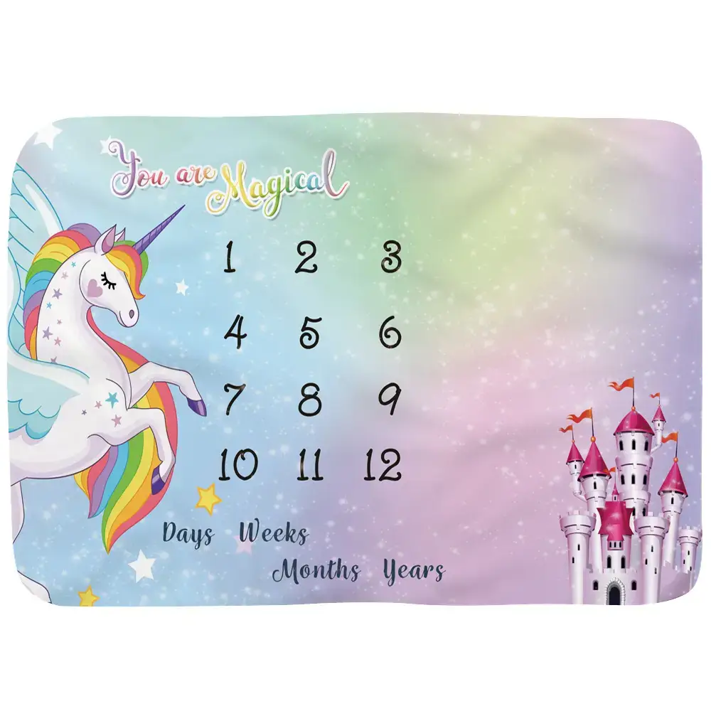 Unicorn Baby Milestone Blanket 10