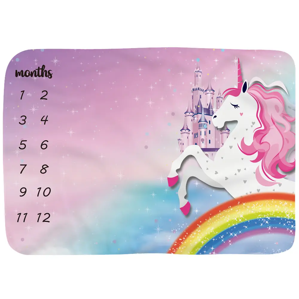 Unicorn Baby Milestone Blanket 12