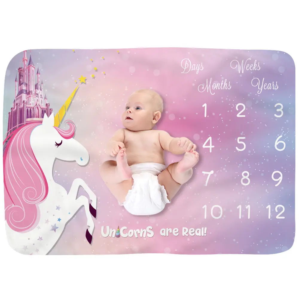 Unicorn Baby Milestone Blanket 16