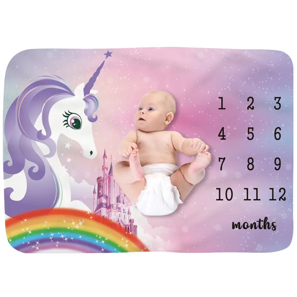 Unicorn Baby Milestone Blanket 2