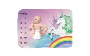 Unicorn Baby Milestone Blanket