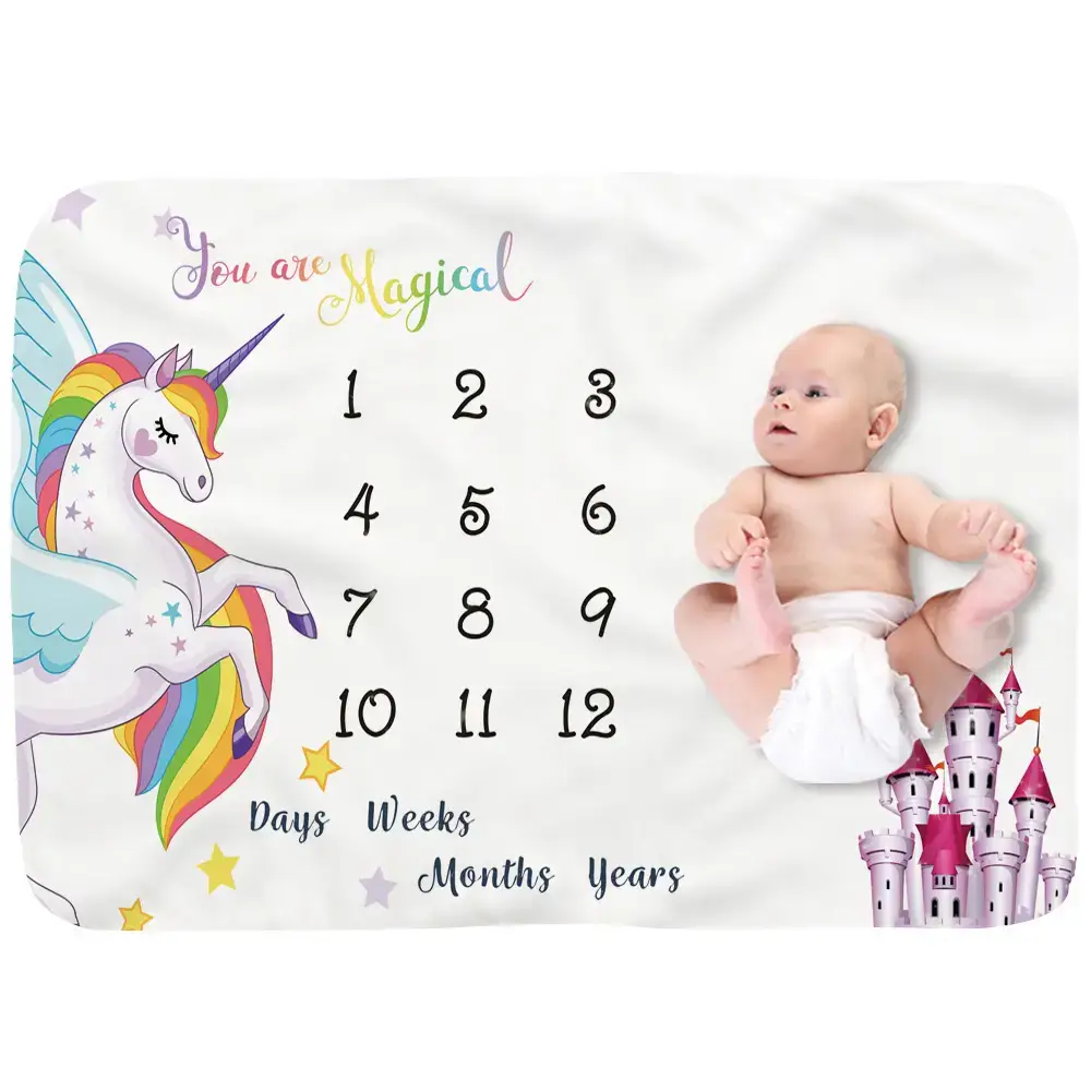 Unicorn Baby Milestone Blanket 4