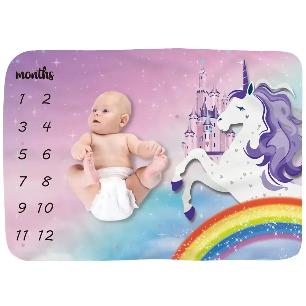 Unicorn Baby Milestone Blanket 5
