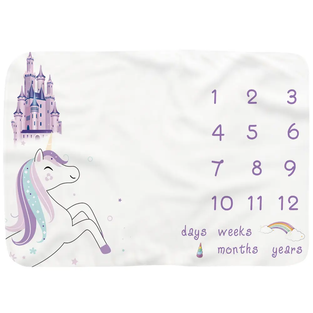 Unicorn Baby Milestone Blanket 6