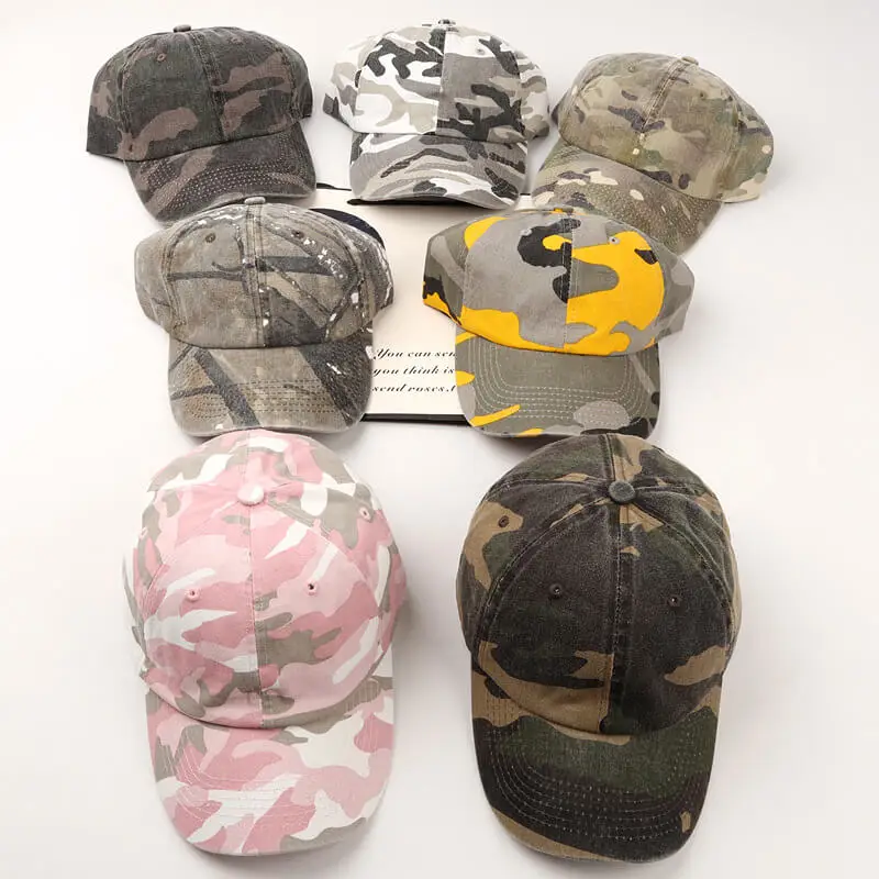 Washed Cotton Soft Top Camouflage Baseball Cap 9 Washed Cotton Soft Top Camouflage Baseball Cap 1