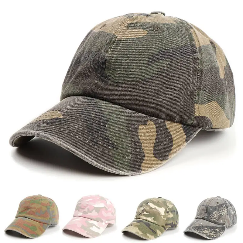 Washed Cotton Soft Top Camouflage Baseball Cap 17 Washed Cotton Soft Top Camouflage Baseball Cap 9