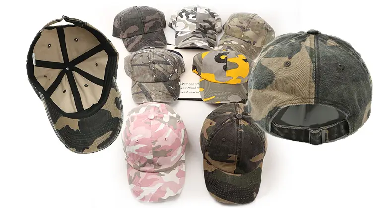 Washed Cotton Soft Top Camouflage Baseball Cap 1 Washed Cotton Soft Top Camouflage Baseball Cap
