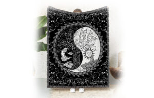 Wholesale Supply 4 Black White Sun And Moon Flannel Blanket
