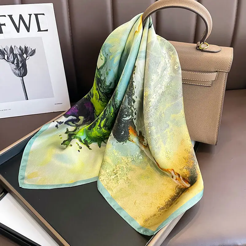 Women Natural Silk Scarf 70 x70 cm 13 Women Natural Silk Scarf 70 x70 cm 12