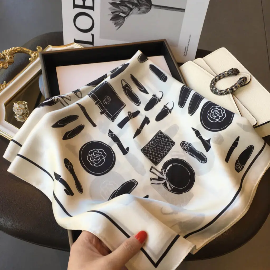 Women Natural Silk Scarf 70 x70 cm 20 Women Natural Silk Scarf 70 x70 cm 20