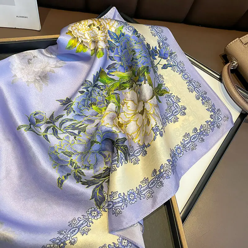 Women Natural Silk Scarf 70 x70 cm 40 Women Natural Silk Scarf 70 x70 cm 40