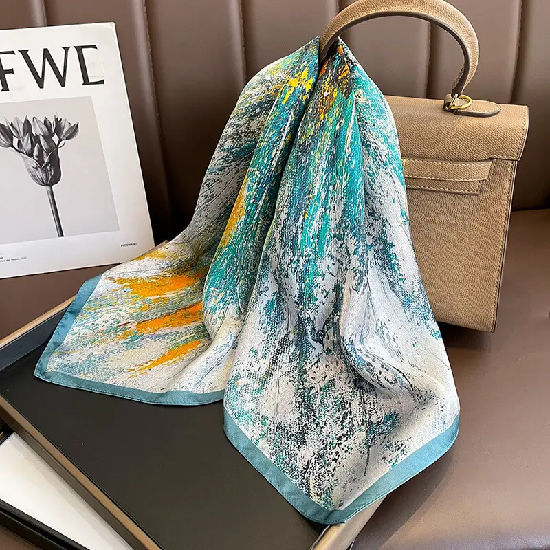 Women Natural Silk Scarf 70 x70 cm 7 Women Natural Silk Scarf 70 x70 cm 6