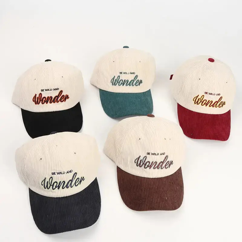 Be Wild And Wonder Color Matching Corduroy Baseball Cap 8 details Be Wild And Wonder Color Matching Corduroy Baseball Cap 2