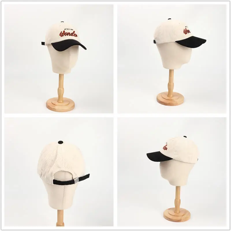 Be Wild And Wonder Color Matching Corduroy Baseball Cap 16 details Be Wild And Wonder Color Matching Corduroy Baseball Cap 3