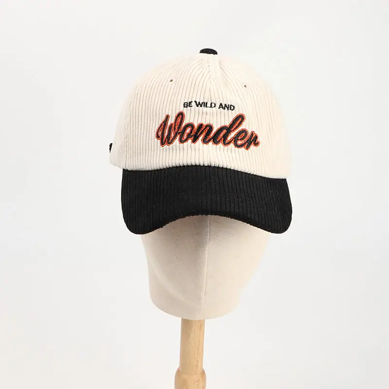 Be Wild And Wonder Color Matching Corduroy Baseball Cap 10 details Be Wild And Wonder Color Matching Corduroy Baseball Cap 5
