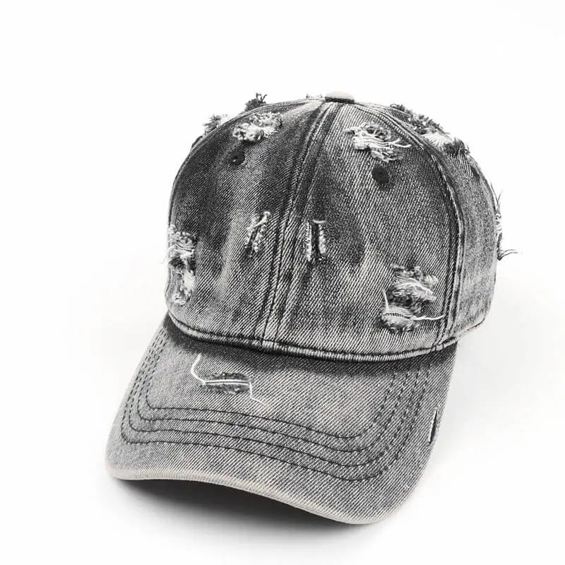 Retro Distressed Bent Brim Sun Visor Cap 6 details Retro Distressed Bent Brim Sun Visor Cap 3
