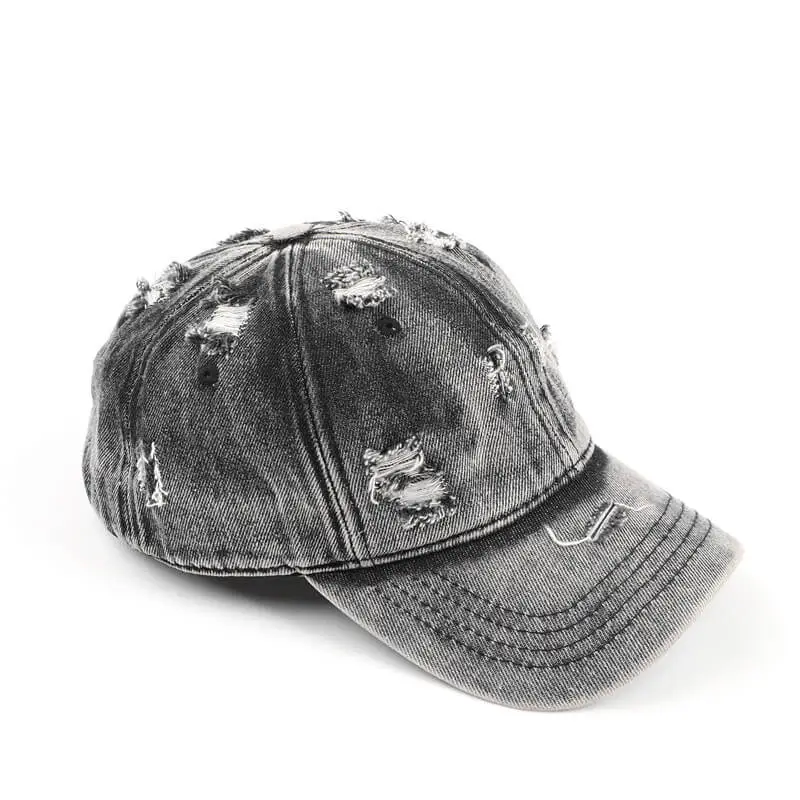 Retro Distressed Bent Brim Sun Visor Cap 7 details Retro Distressed Bent Brim Sun Visor Cap 4