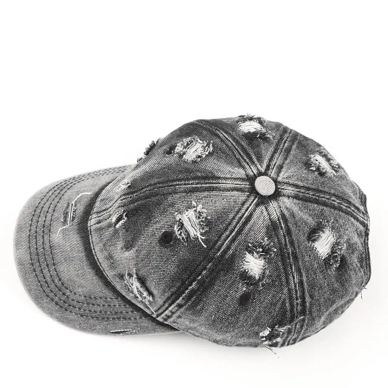 Retro Distressed Bent Brim Sun Visor Cap 8 details Retro Distressed Bent Brim Sun Visor Cap 5
