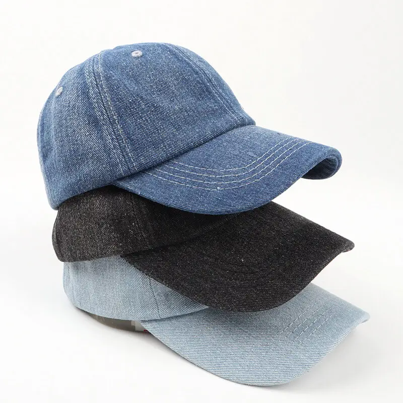 Unisex Solid Color Denim Couple Cap 5 details Solid Color Denim Couple Cap 1