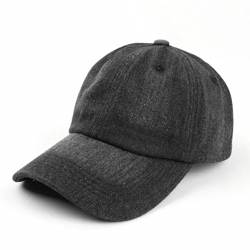 Unisex Solid Color Denim Couple Cap 6 details Solid Color Denim Couple Cap 2