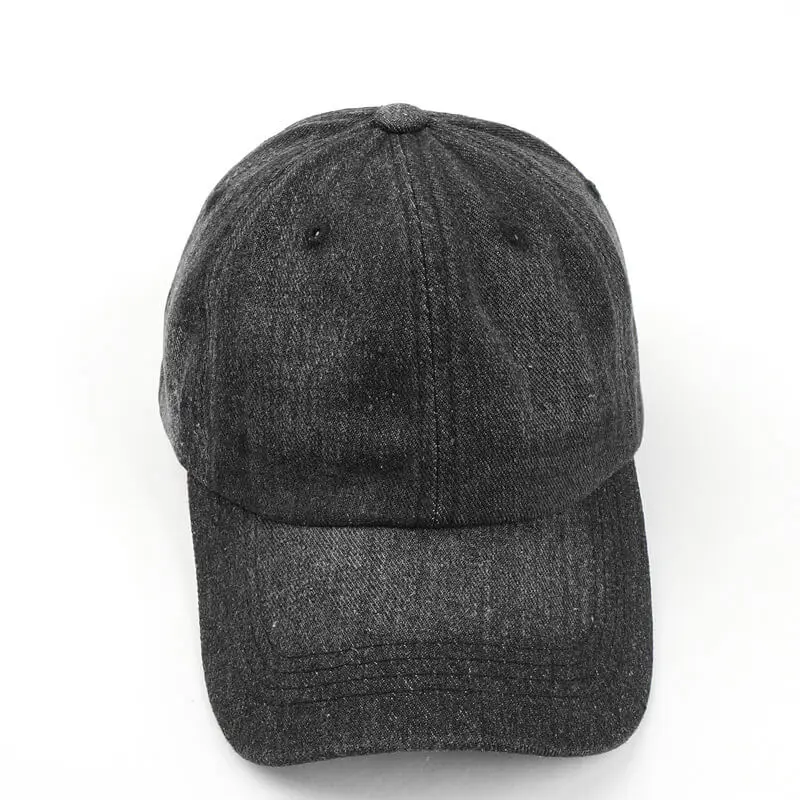 Unisex Solid Color Denim Couple Cap 7 details Solid Color Denim Couple Cap 3