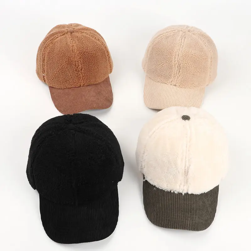 Solid Sherpa Corduroy Panel Cap 12 details Solid Sherpa Corduroy Panel Cap 2