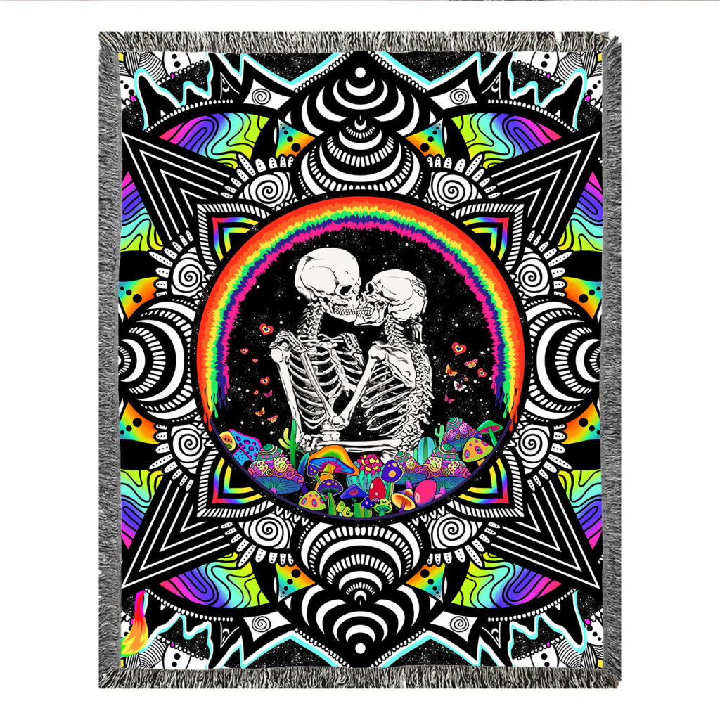 Skeleton Couple Blanket Flannel Throw 10 skeleton couple blanket 1