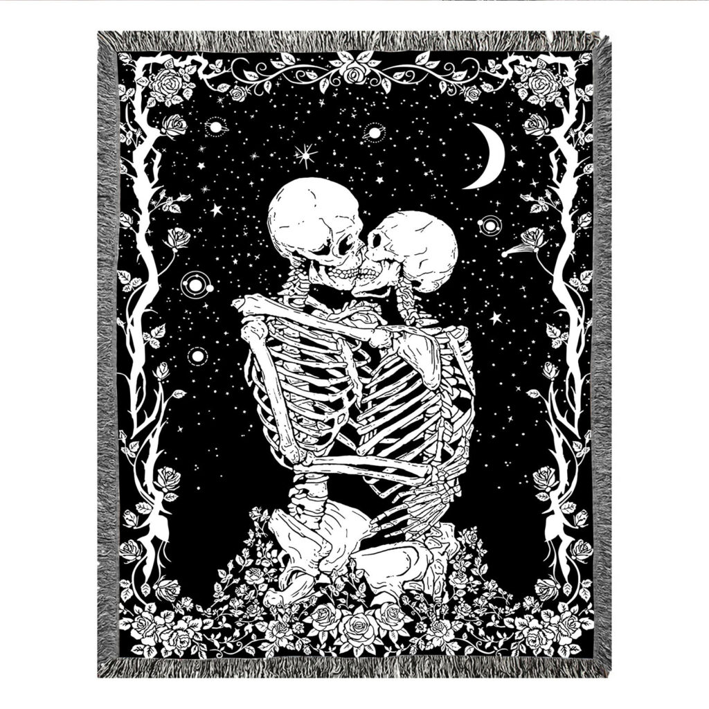 Skeleton Couple Blanket Flannel Throw 17 skeleton couple blanket 8